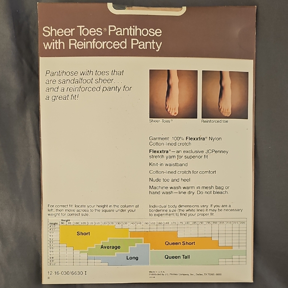 NWT Vintage JCPenney Reinforced Pantyhose in Nude - Picture 2 of 6